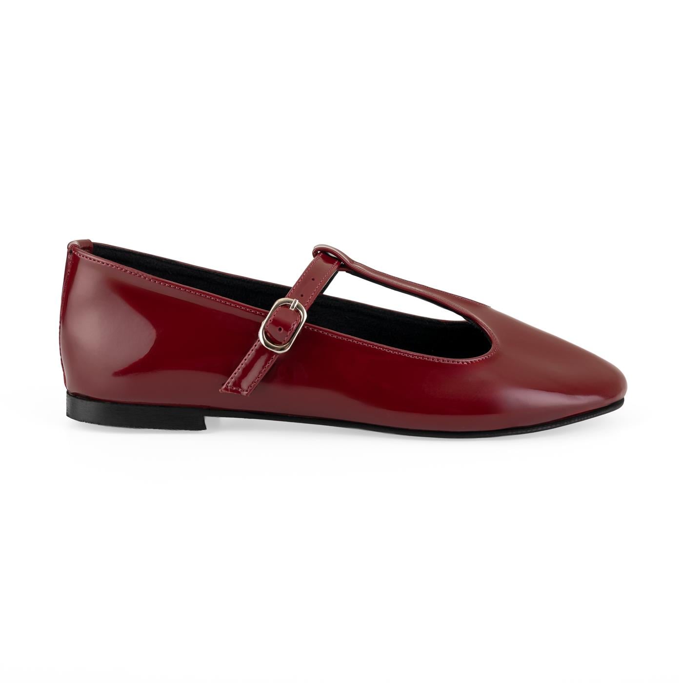 Bordeaux T-Bar Flats