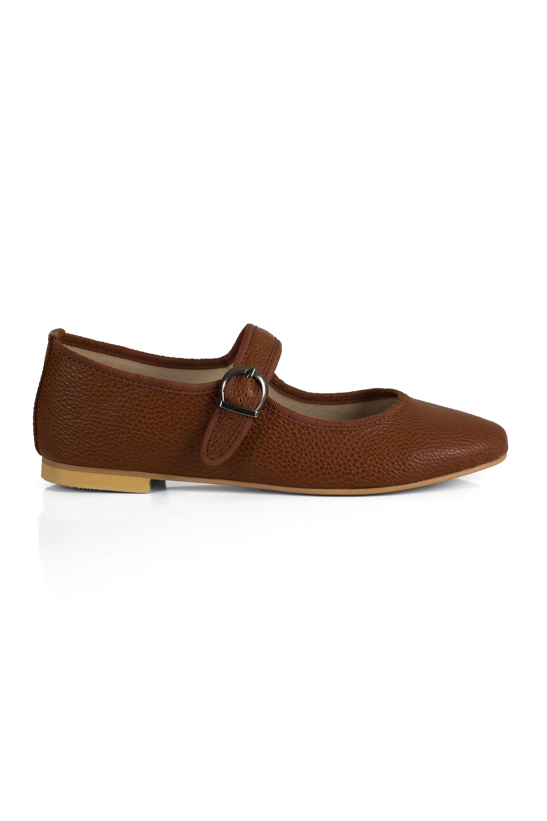 Brown Vegan Mary Jane Flats