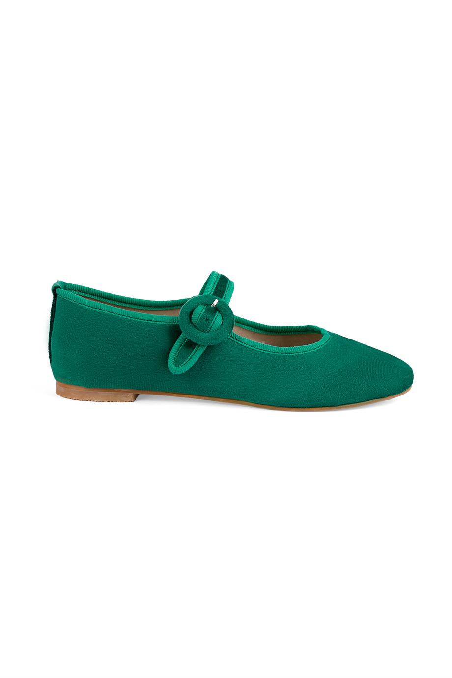 Green Velvet with Fabric-Covered Buckle
