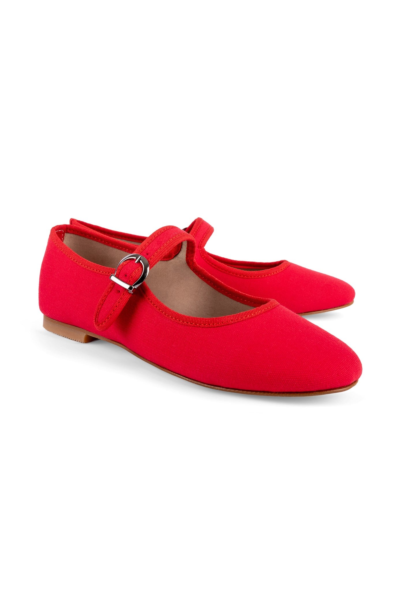 Jet Red Mary Jane Flats