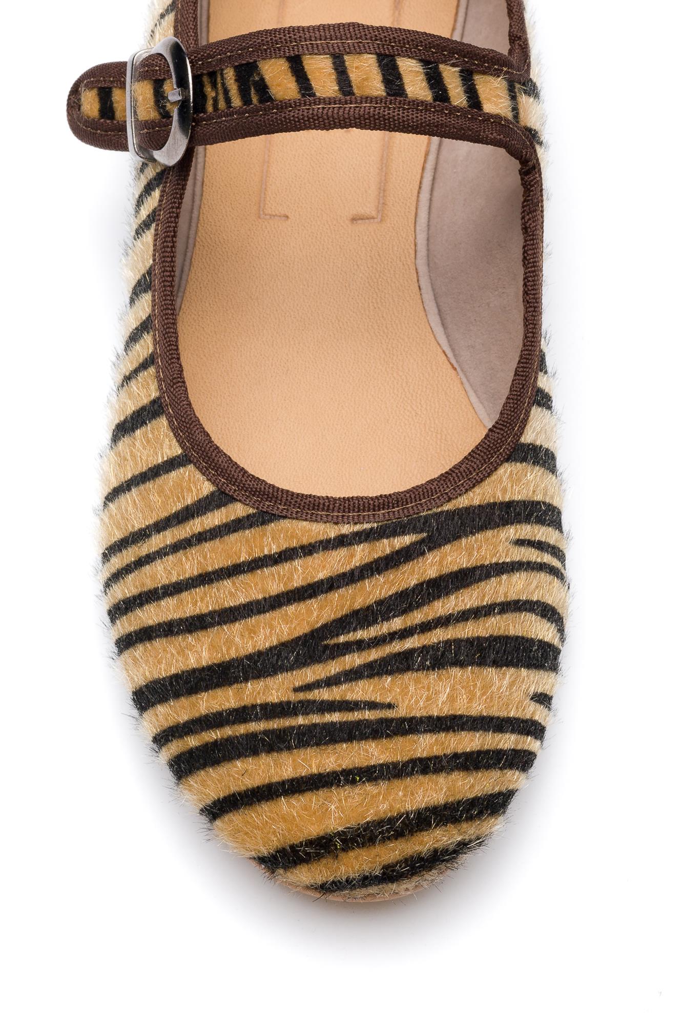 Zebra Mary Jane Flats