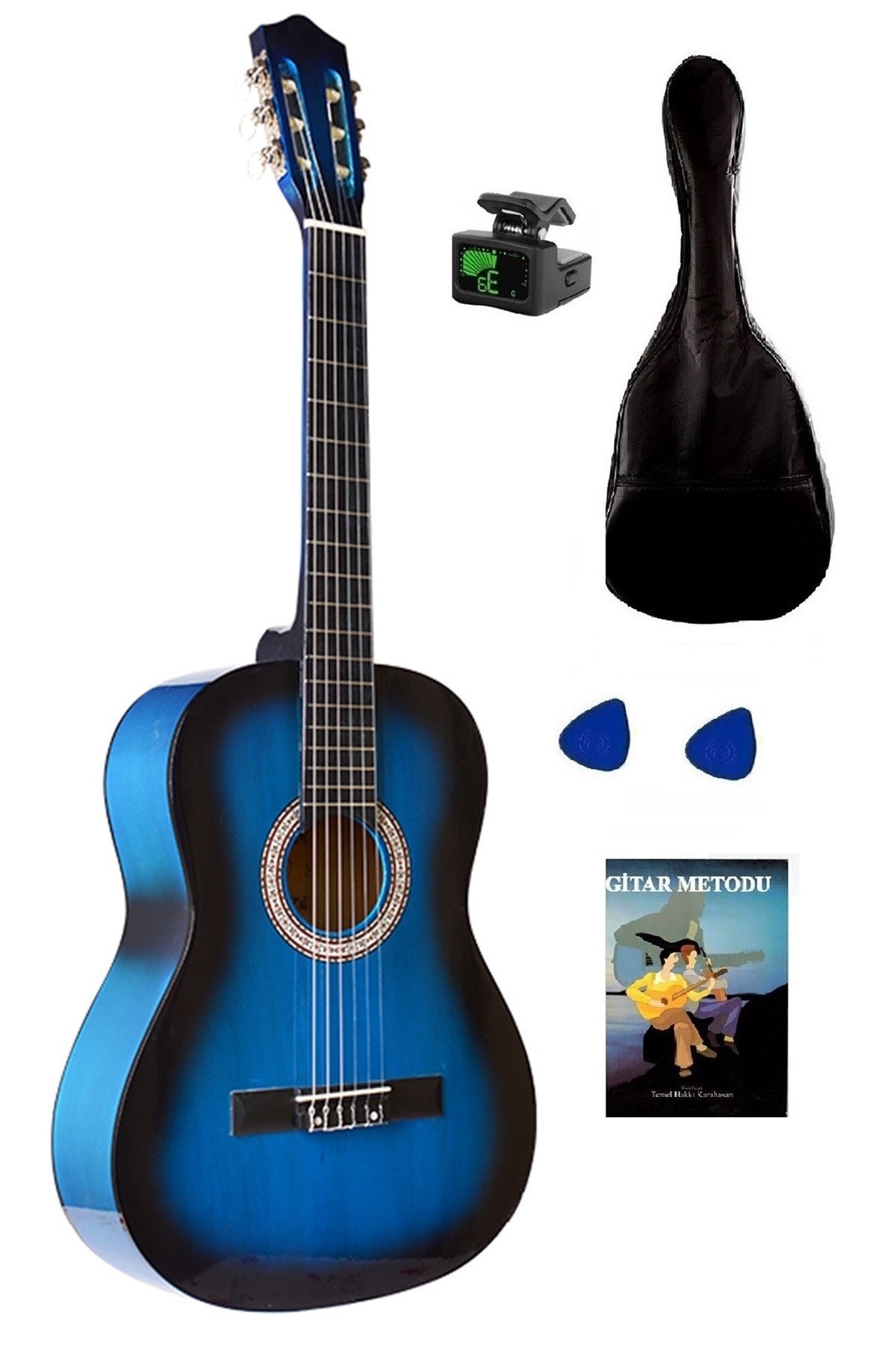 Arriva Tam Boy 4/4 Klasik Gitar Seti 39''  Mavi