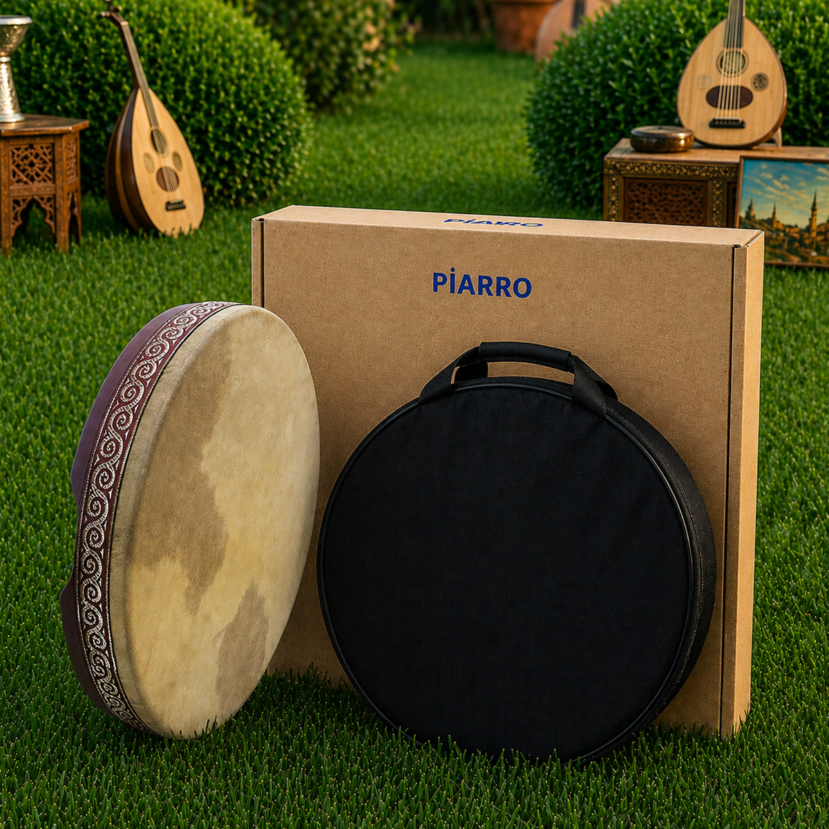 BDR41 Ayarlı Pvs Bendir Gerçek Deri 41 cm ( Kılıf  Hediyeli )