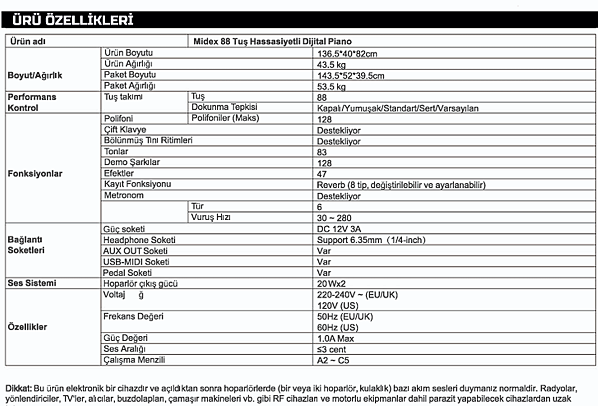 Fransua F790PROBK Dijital Piyano ( Siyah) 