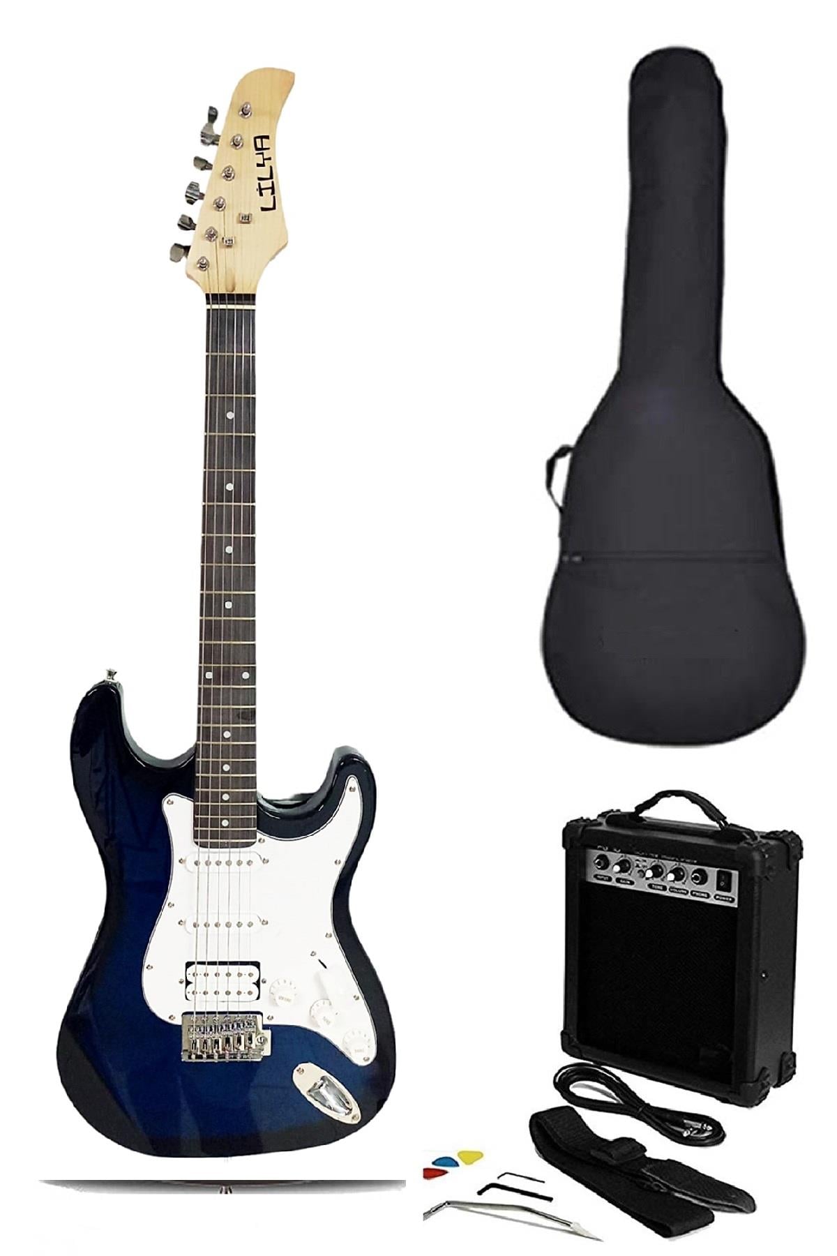 Lilya ST309BLU Elektro Gitar Seti Mavi Renk (HSS)