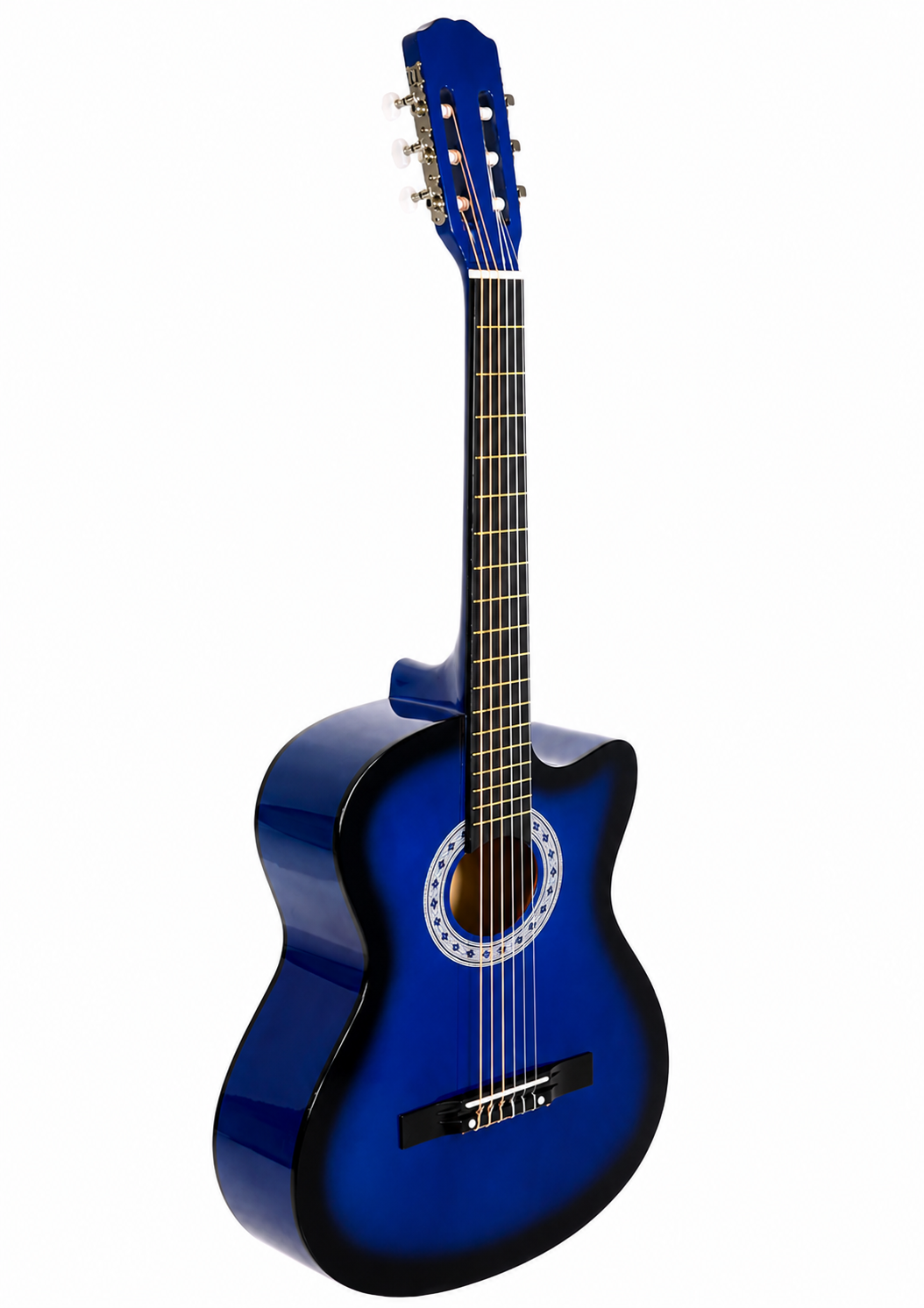 Longa Kesik Kasa Klasik Gitar Mavi Cutaway Klasik Gitar 4 /4 Tam Kasa 