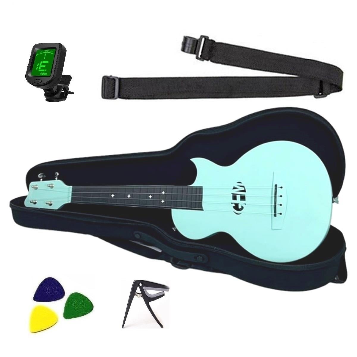 Longa Profesyonel Carbon Fiber Ukulele Seti ( Yeşil )