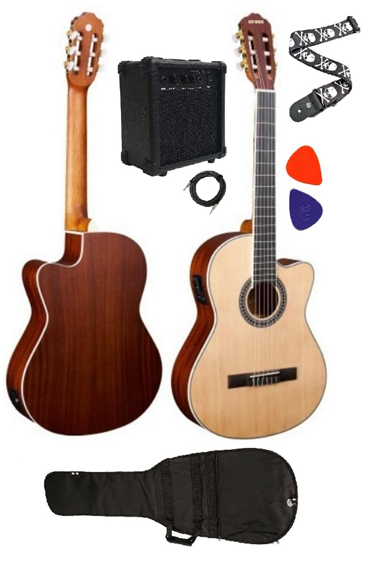 Mitello İnce Kasa Elektro Klasik Gitar  Seti