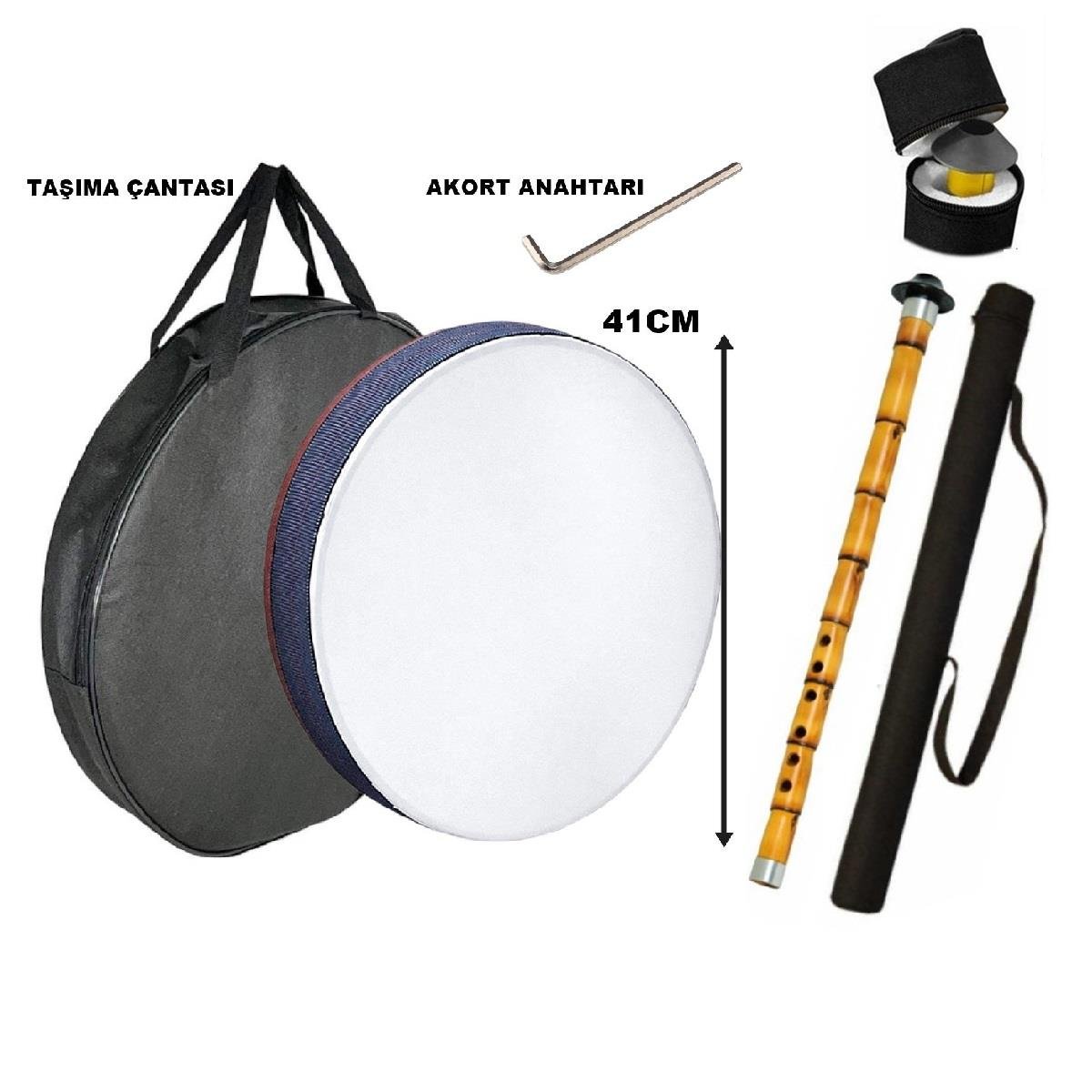 Piarro Orjinal Kamış Ney ve Pvc Def  Seti + Kılıflar Hediyeli