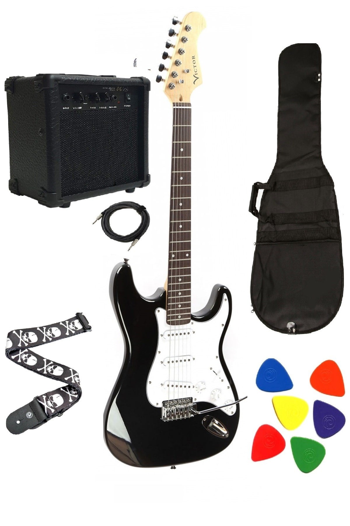 Victor BKST1 Elektro Gitar Seti ( Siyah )