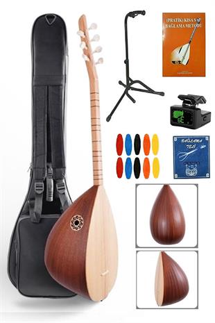 Piarro Bağlama Yaprak Maun Kısa + Kılıf Hediyeli