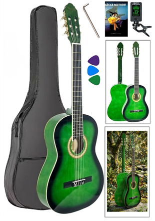 Victor Klasik Gitar Seti Yeşil Renk 