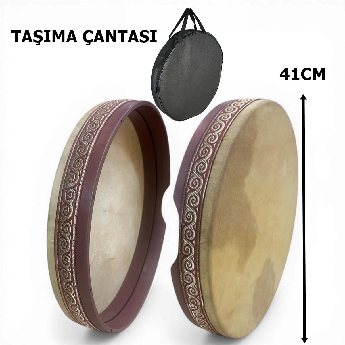 BDR41 Ayarlı Pvs Bendir Gerçek Deri 41 cm ( Kılıf  Hediyeli )