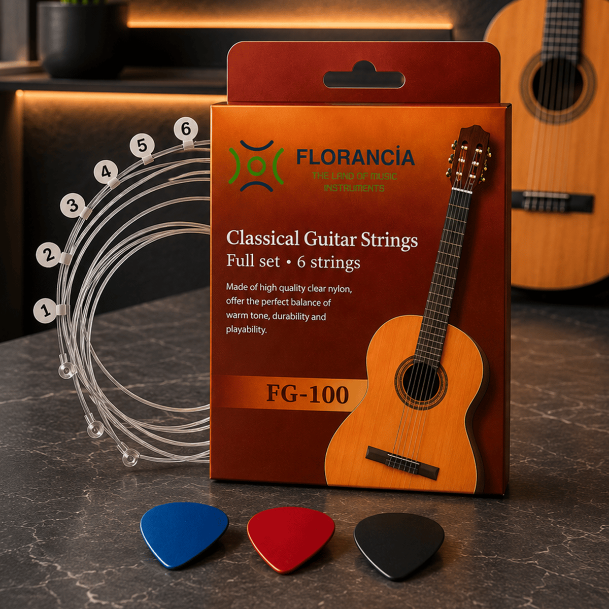 Florancia FG-100 Klasik Gitar Tel Seti