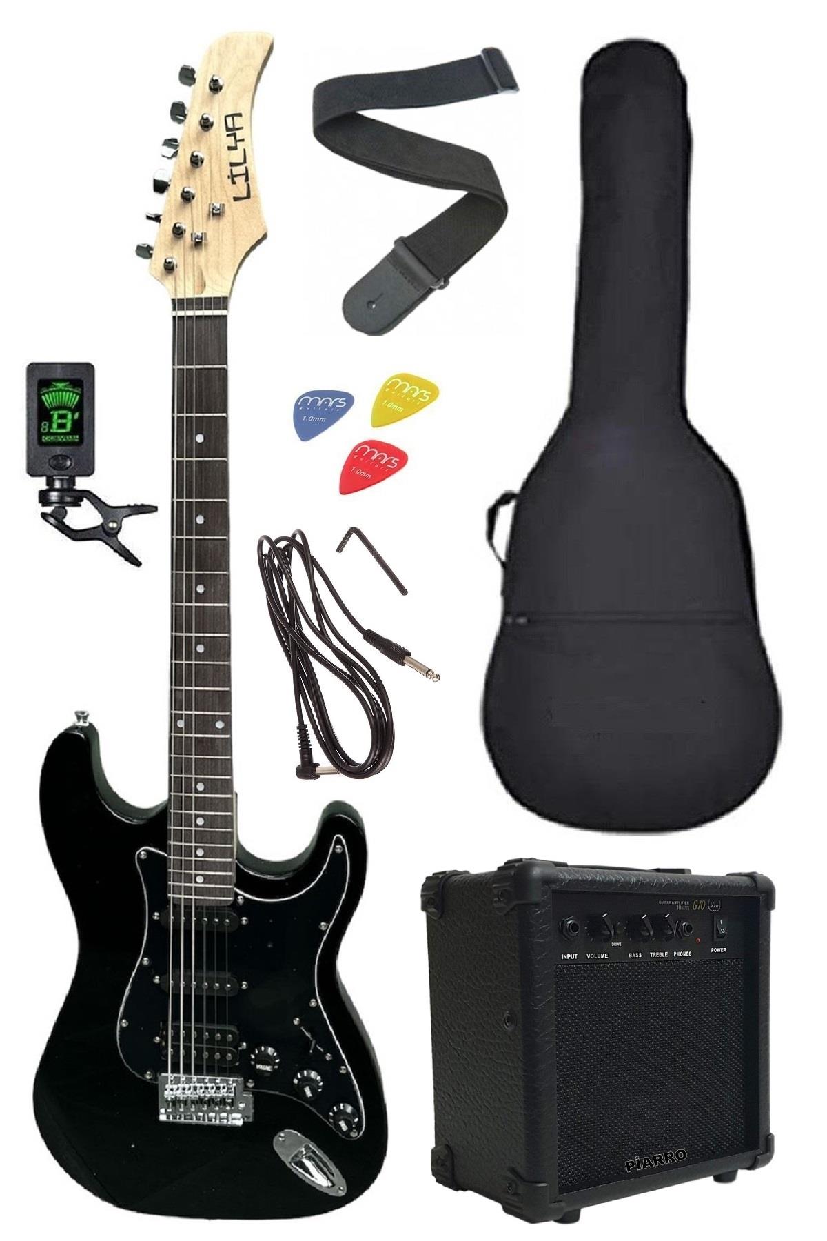 Lilya ST309BK Elektro Gitar Seti Siyah Renk (HSS)