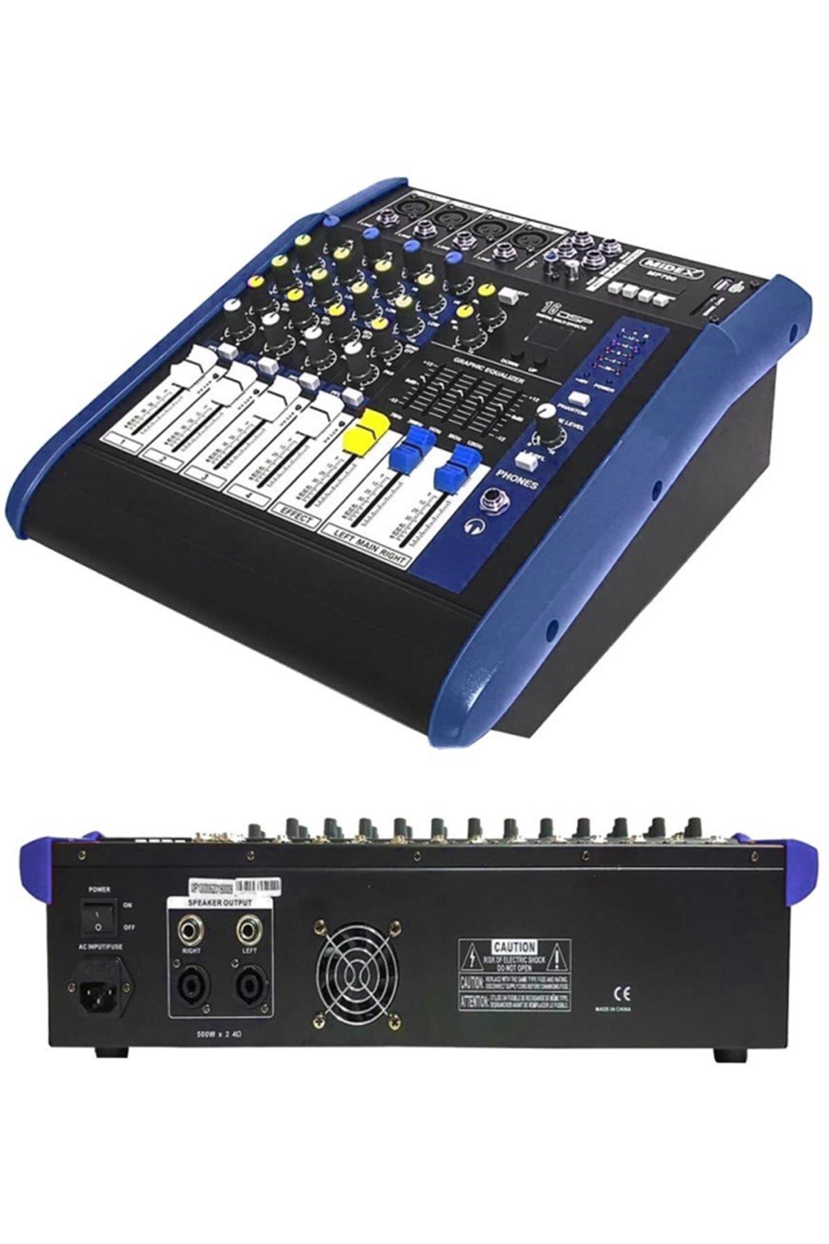 Midex MP-700 Power Mikser Amfi 2 x 350W 4 Kanal Dsp Efekt Eq USB