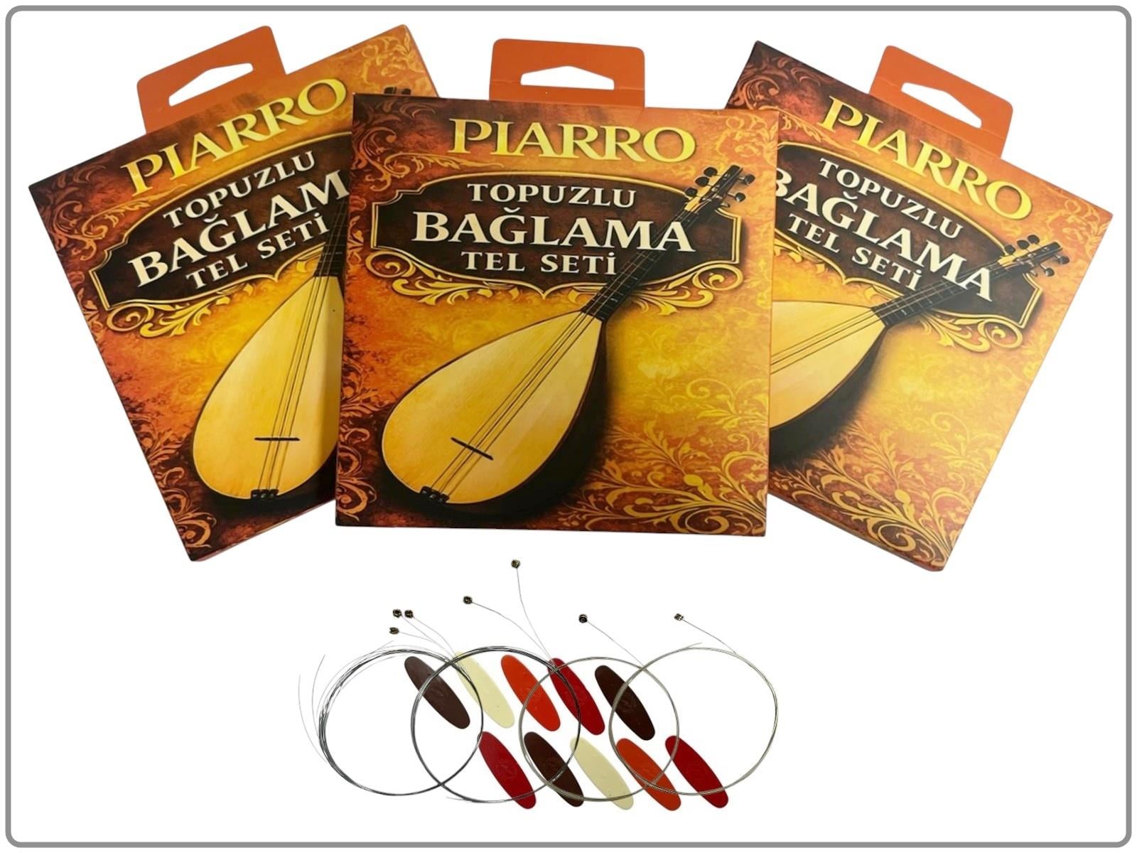 Piarro Topuzlu Profesyonel Uzun Sap Bağlama Tel Seti 0,20 ( 3 Paket )