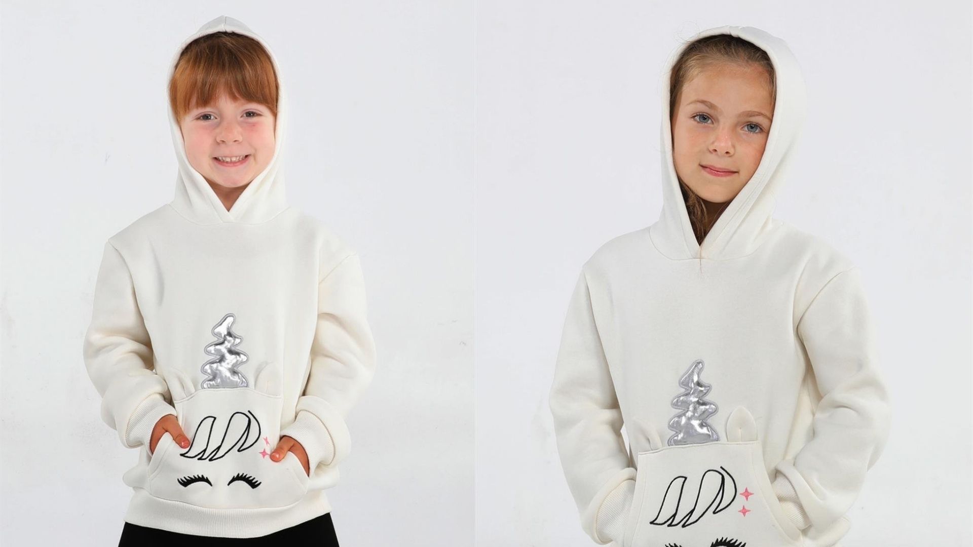 Kız Çocuk Beyaz Sweatshirt