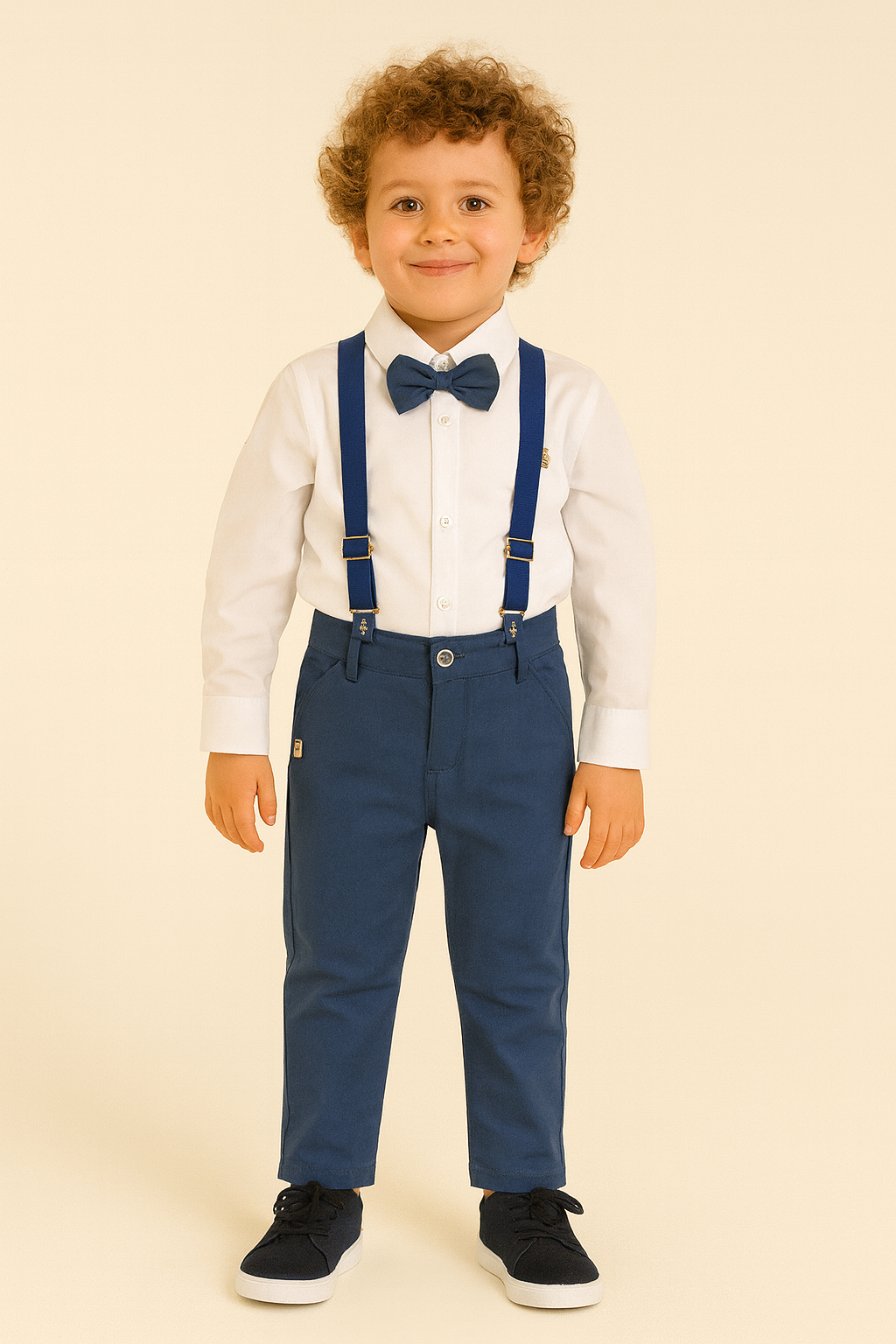  4'lü Set Erkek Çocuk Gömlek & Pantolon &Papyon & Askılık