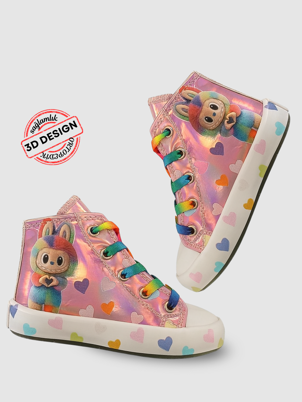 🌈 Casa Pembe Hologramlı Kız Çocuk Sneaker