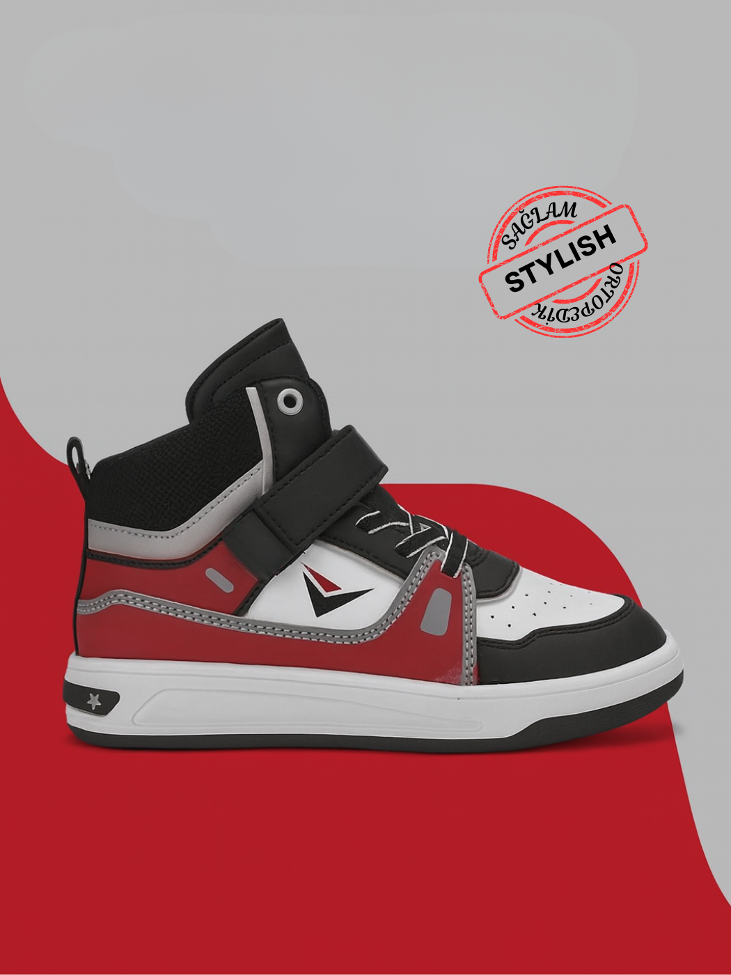 Bordo Beyaz Erkek Çocuk Sneakers Spor Ayakkabı