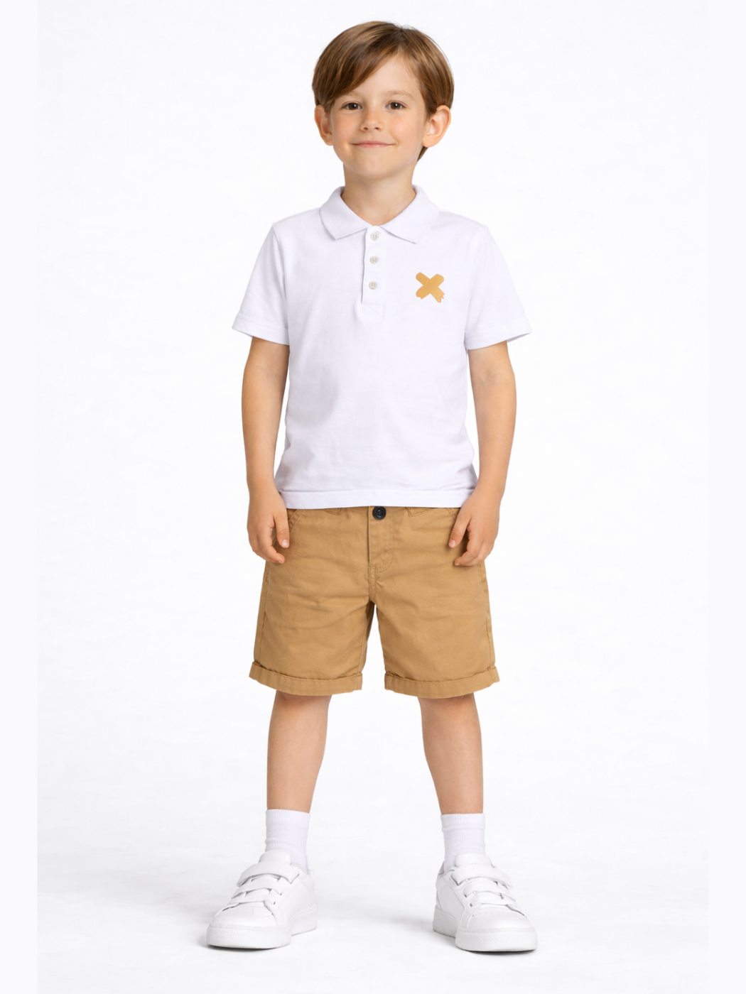 Casa Bej Gabardin Şort + Polo Tshirt Takım