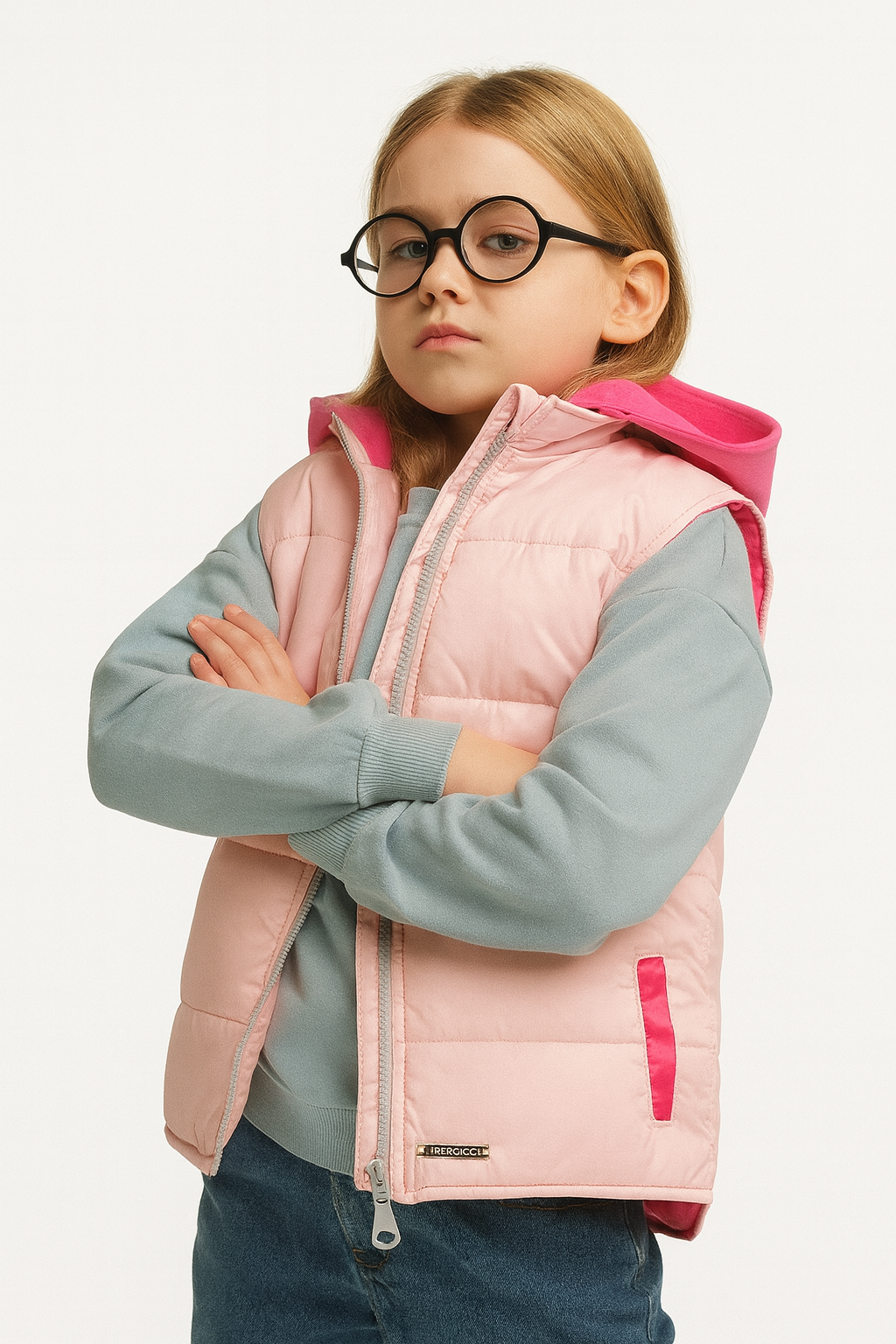 Pembe Kız Çocuk Anorak Şişme Yelek 