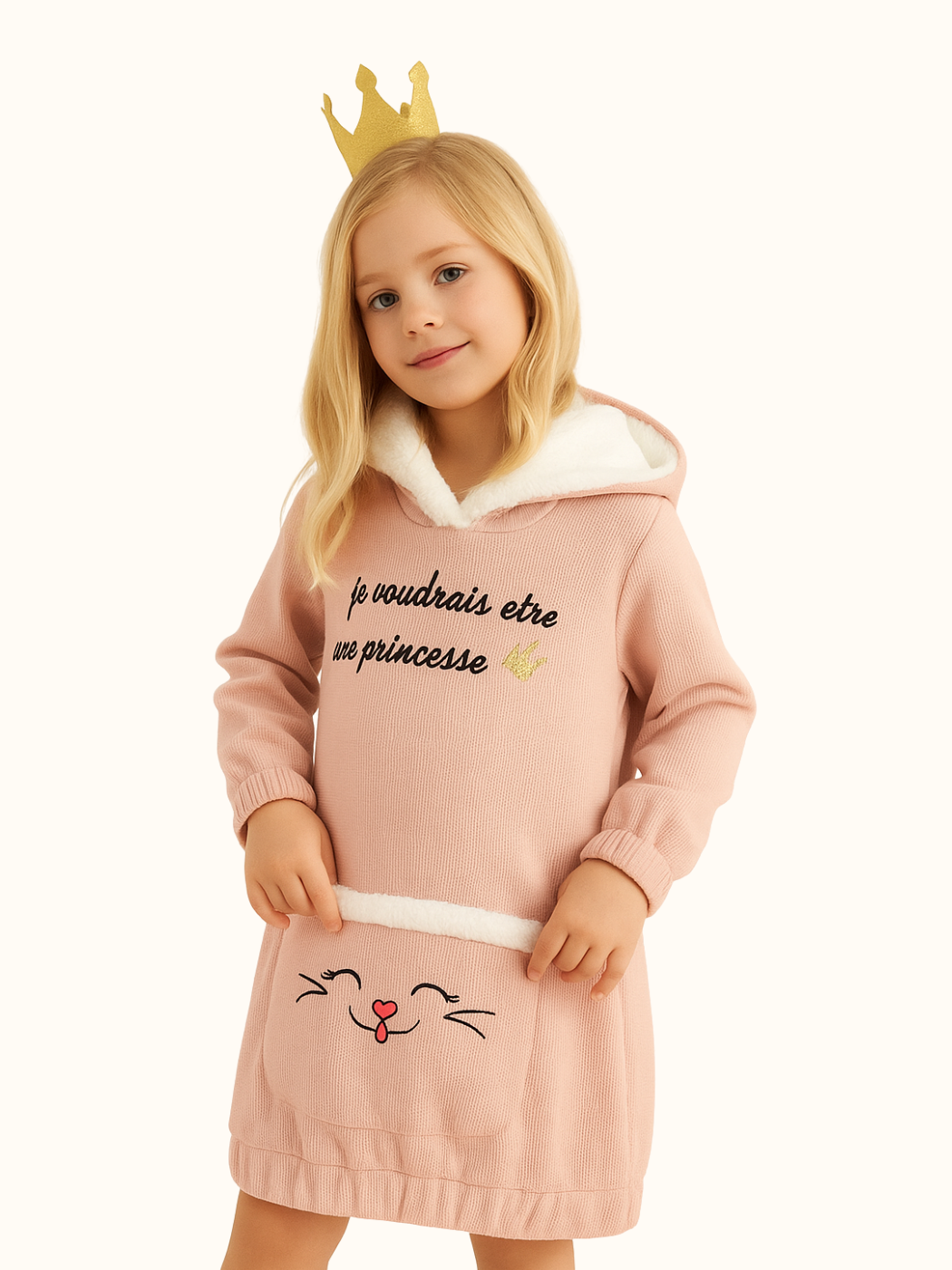 Somon Yumoş Prenses Hoodie Elbise