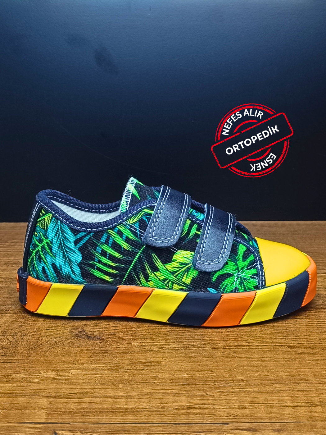 Yaprak Desenli Kanvas Yazlık Erkek Çocuk Sneakers