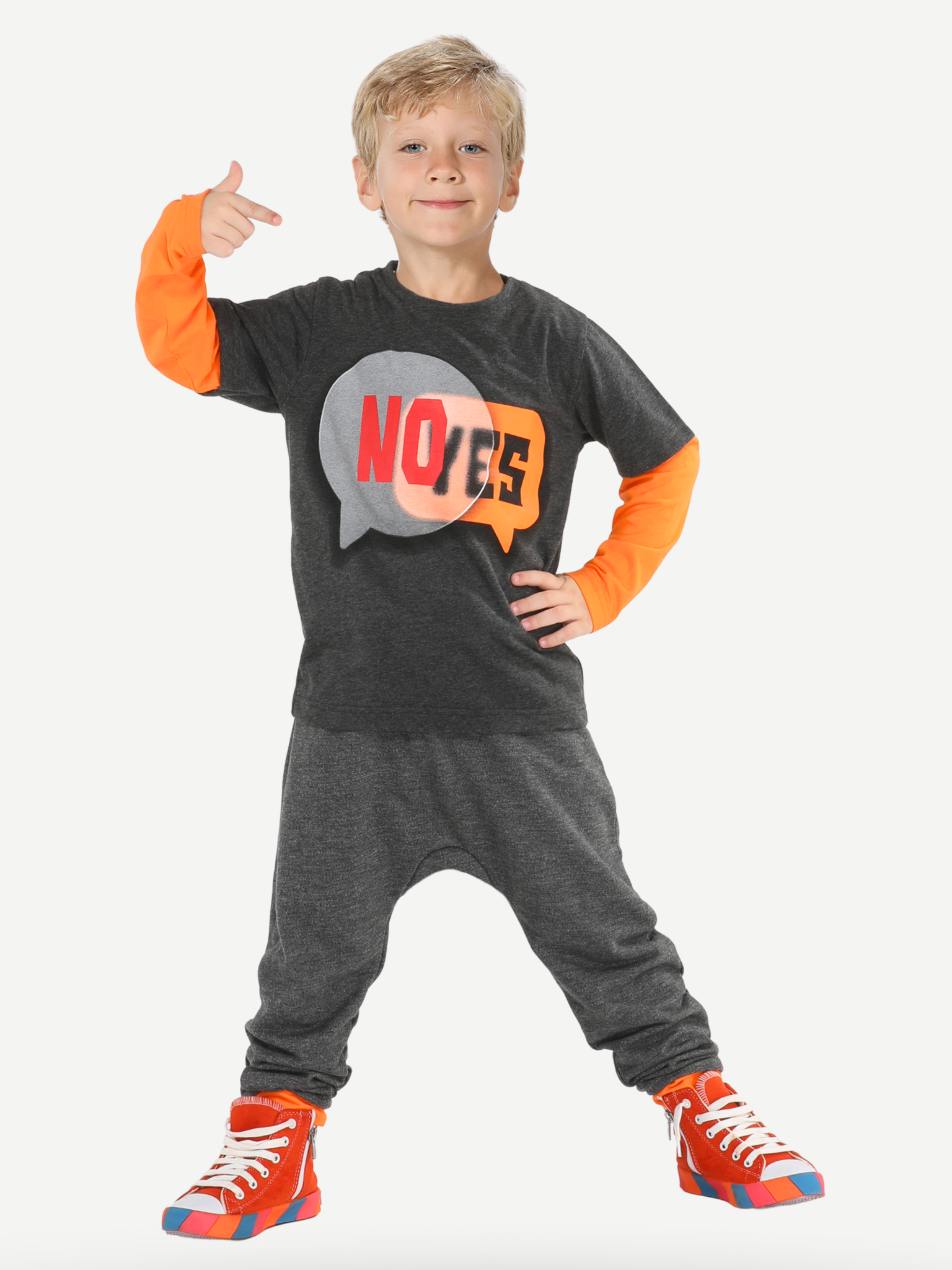 Yes No Antrasit Baggy Pantolon + T-shirt Takım