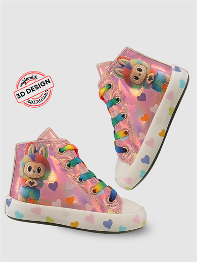 🌈 Casa Pembe Hologramlı Kız Çocuk Sneaker