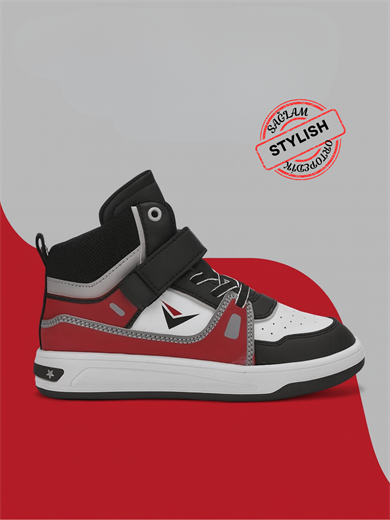 Bordo Beyaz Erkek Çocuk Sneakers Spor Ayakkabı