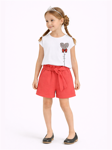 Leo Kız Çocuk Şort & T-shirt Takım