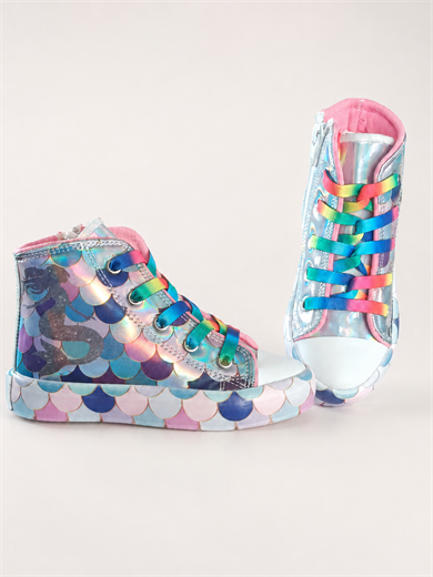 Mermaid Fermuarlı Hologram Kız Çocuk Sneakers