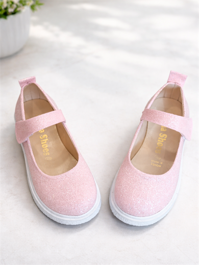 Simli Toz Pembe Ortopedik Kız Babet