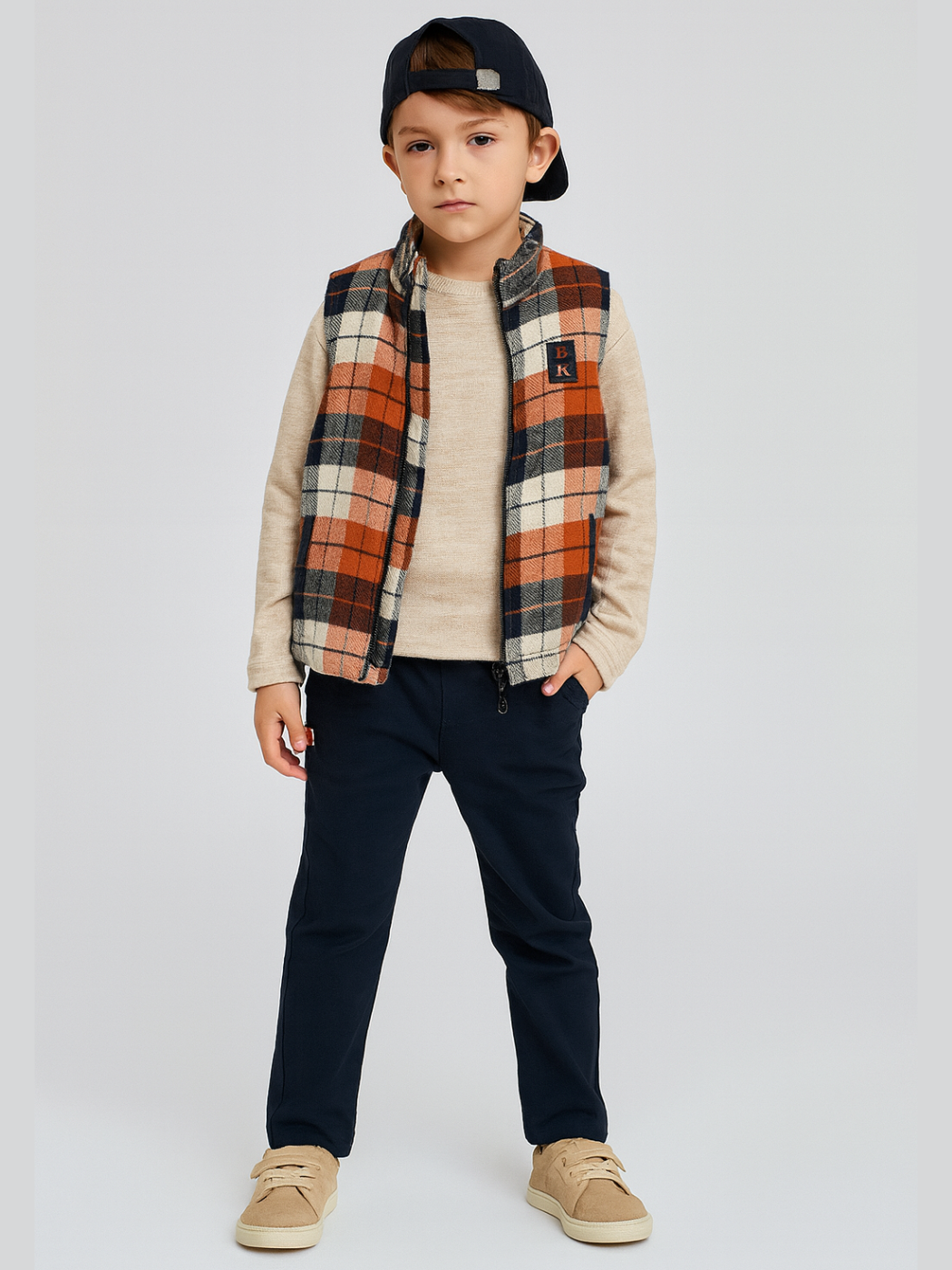 3'lü Takım Erkek Çocuk Yelek & Pantolon & Sweatshirt Takım