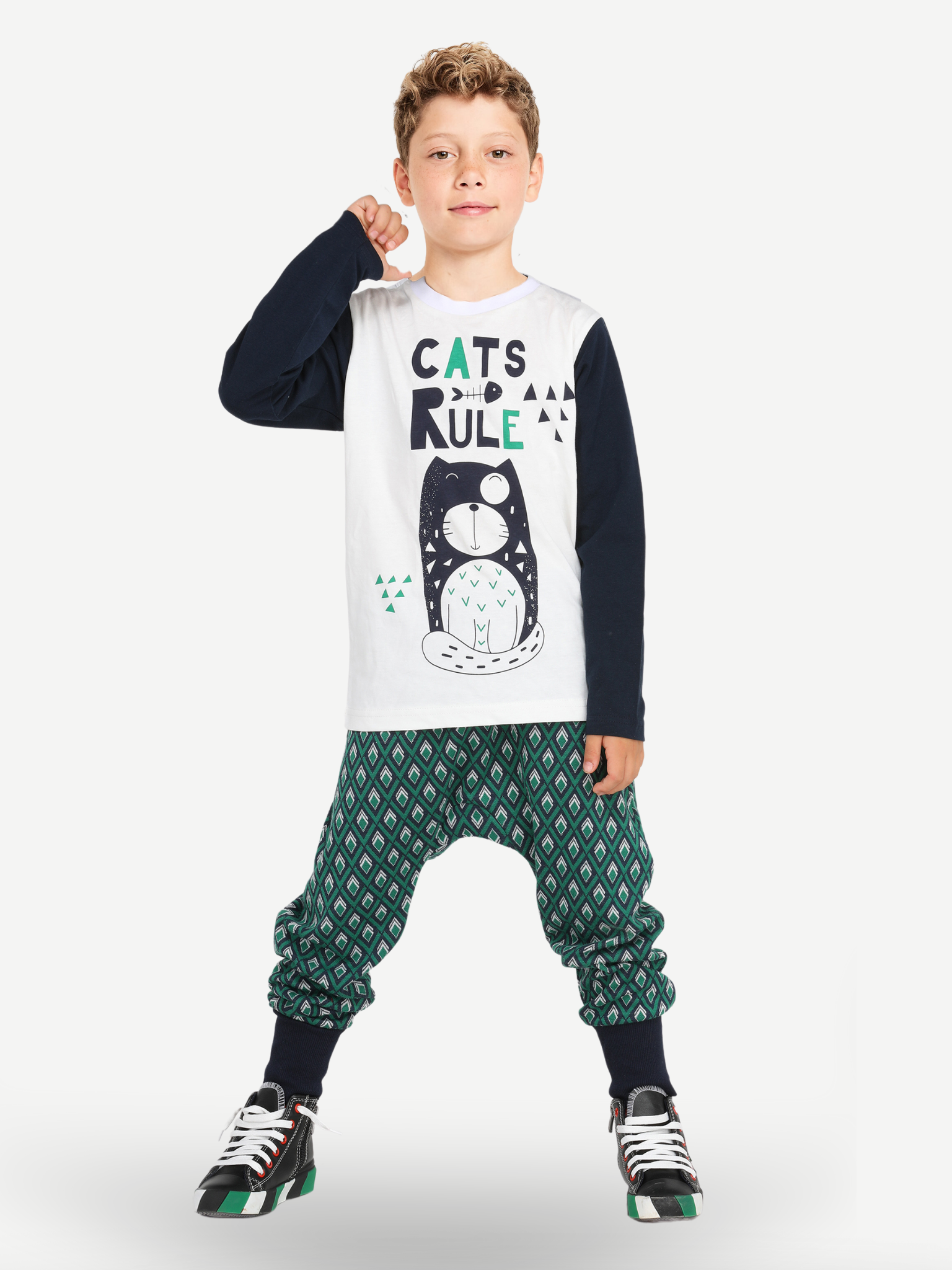 Cats Rule Erkek Çocuk Pantolon + T-shirt Takım