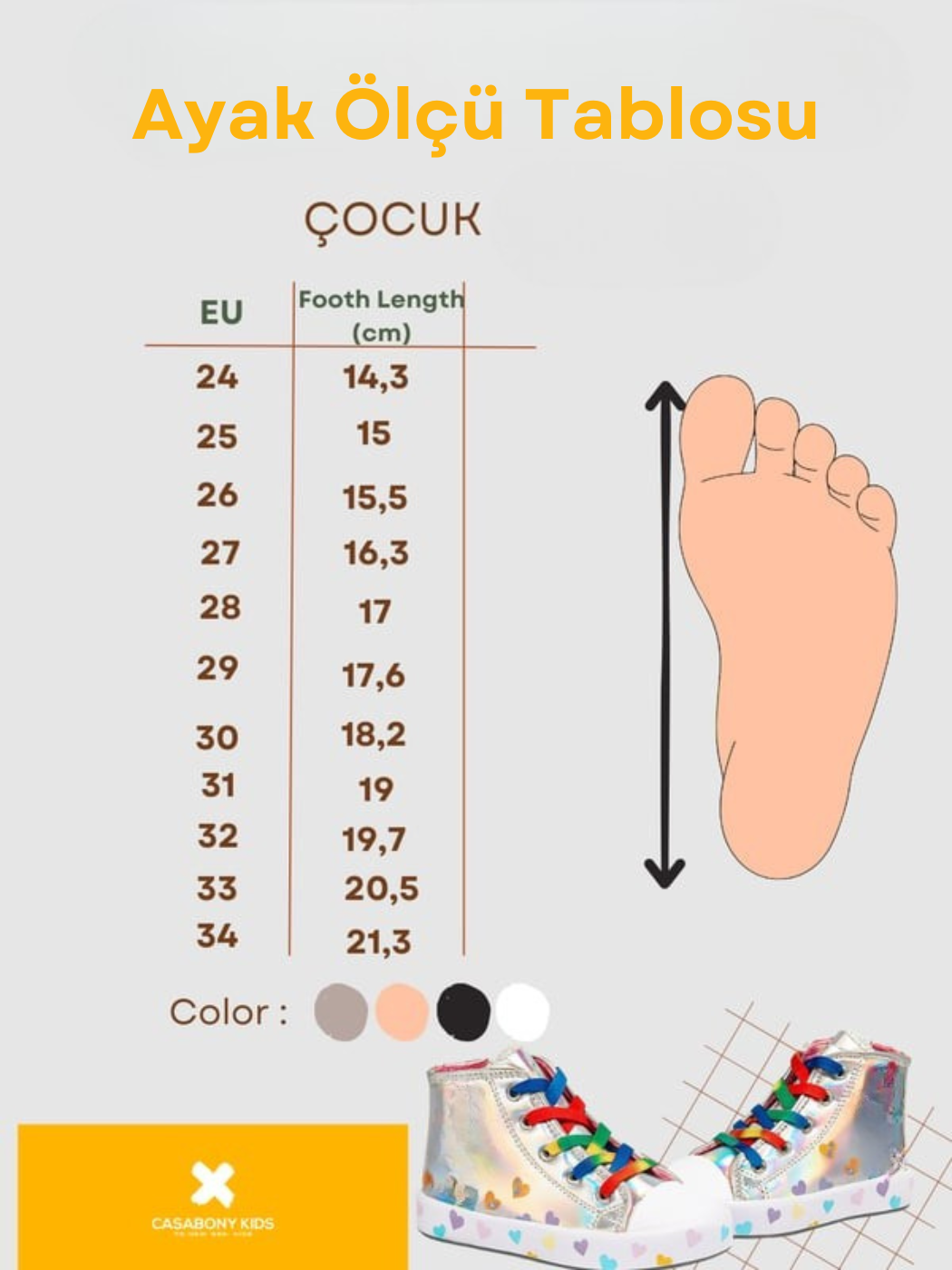 Hologram Gri Cute Kız Çocuk Sneaker