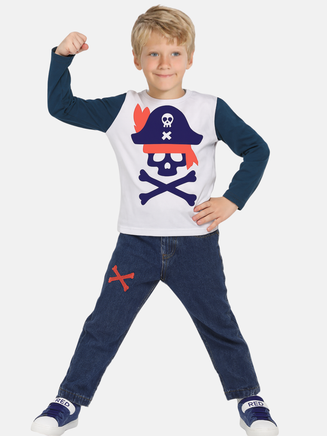 Korsan Denim Pantolon + T-shirt Takım
