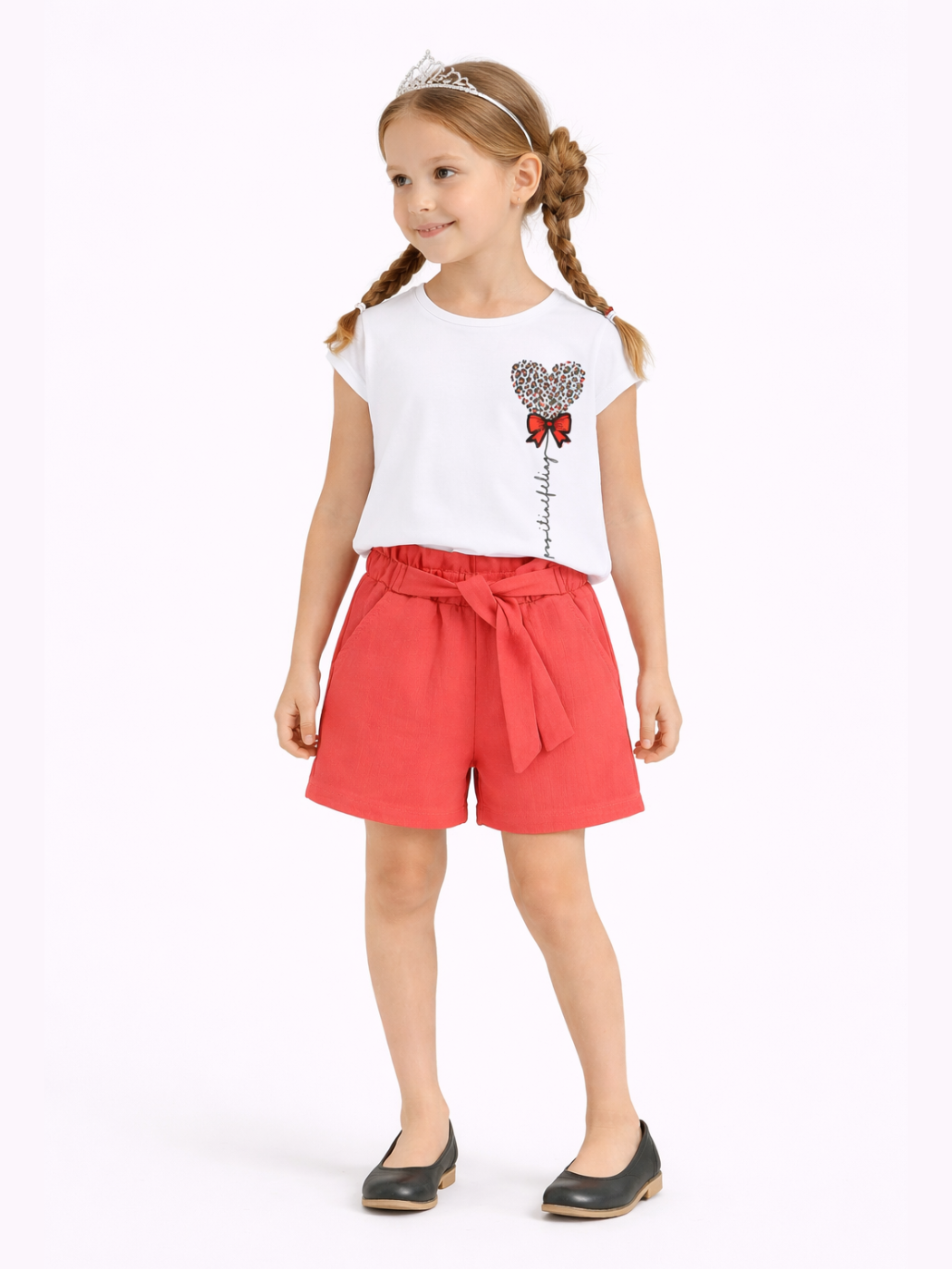 Leo Kız Çocuk Şort & T-shirt Takım