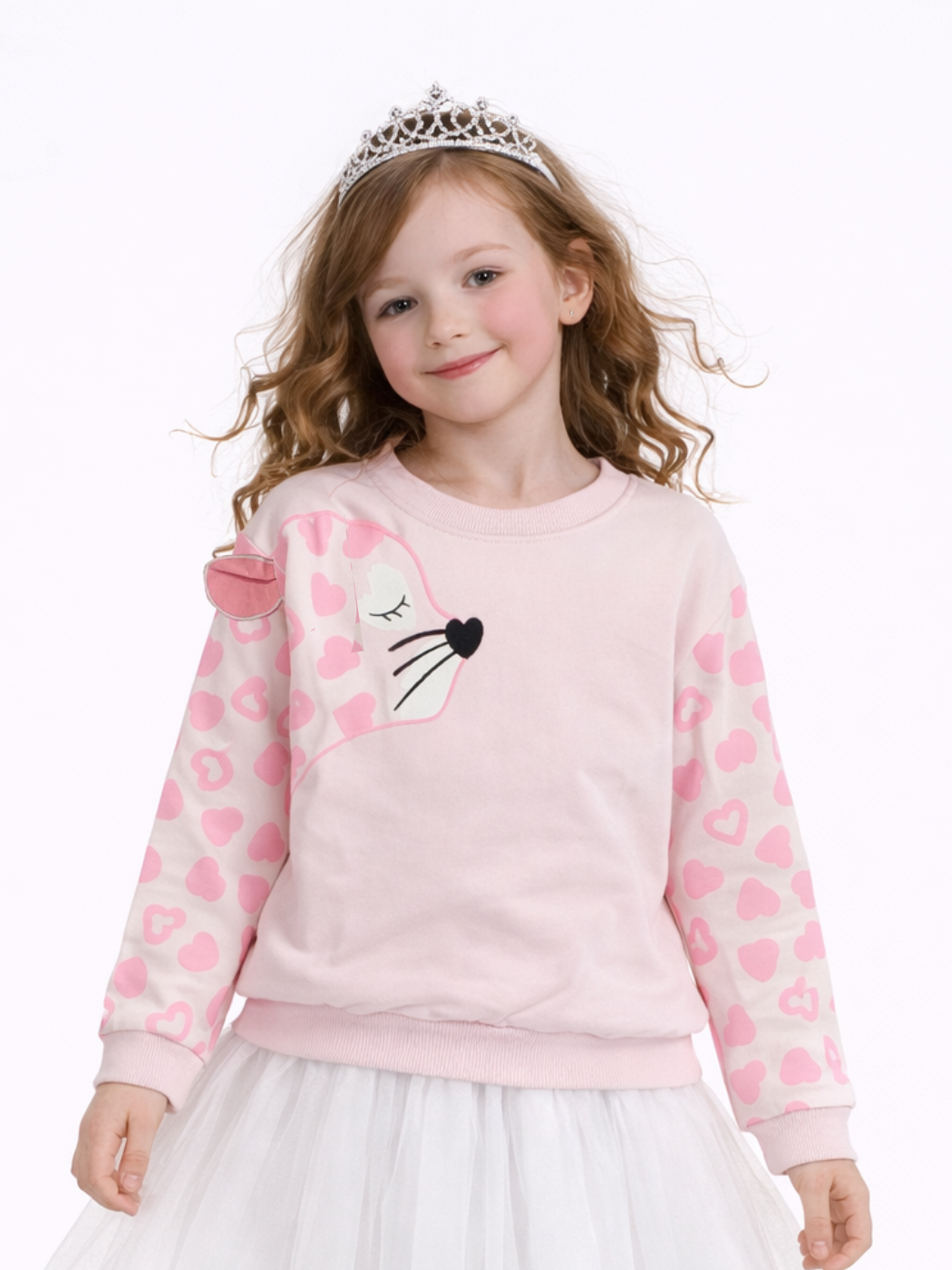 Minik Leopar Pembe Kız Çocuk SweatShirt