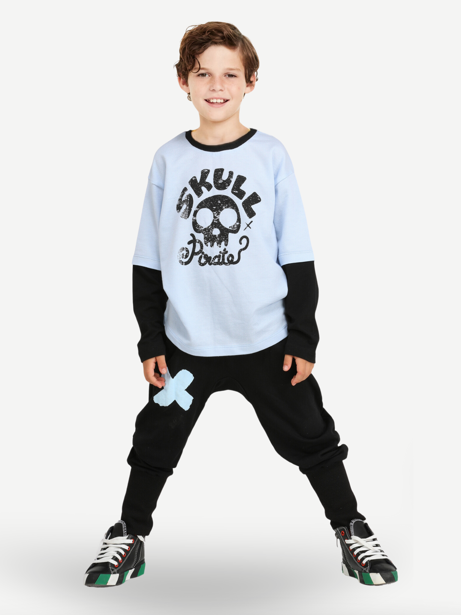 Skull Pirate Oversize T-shirt + Baggy Pantolon Takım