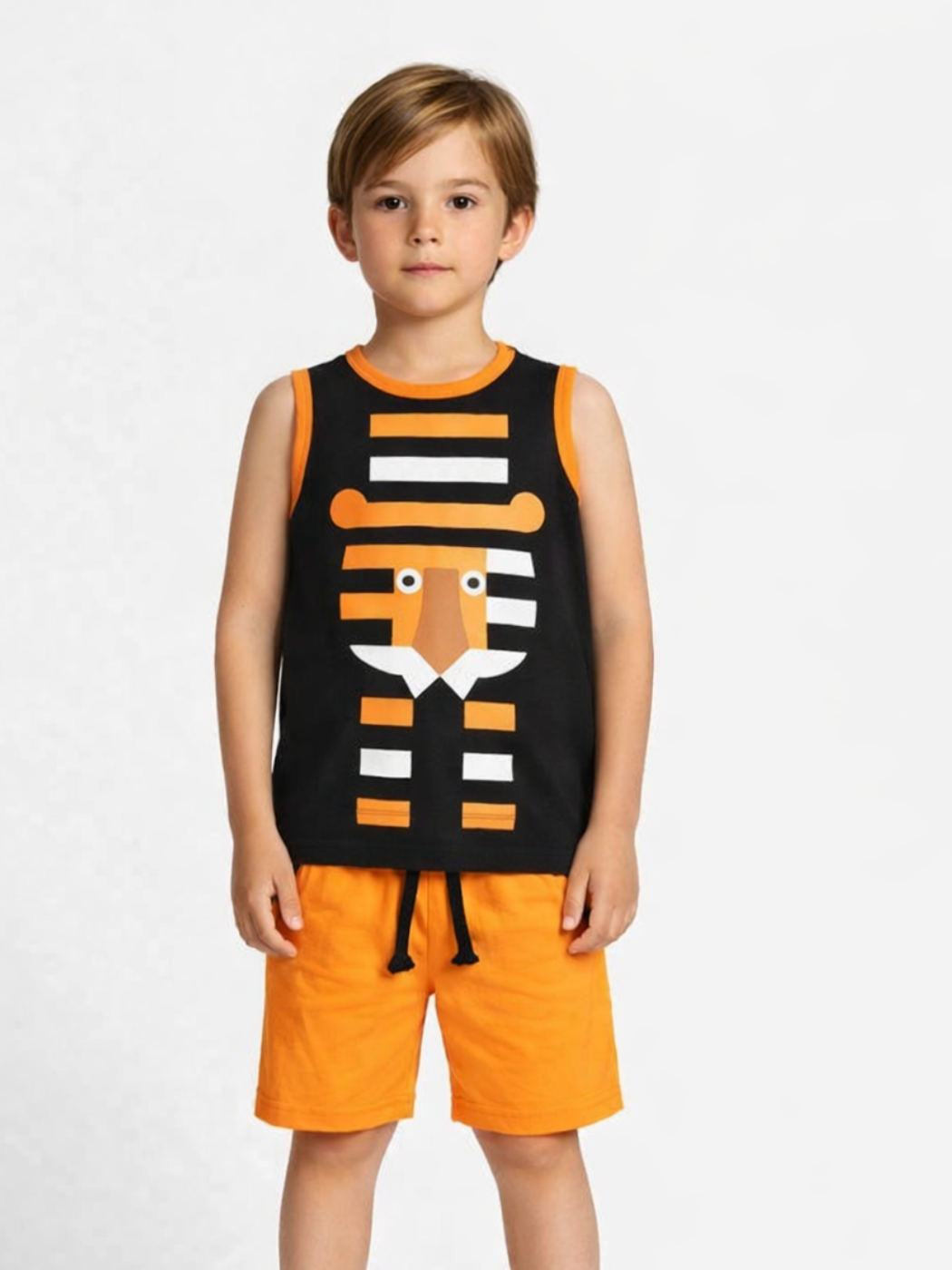 Tiger Çizgili Harem Şort Takım