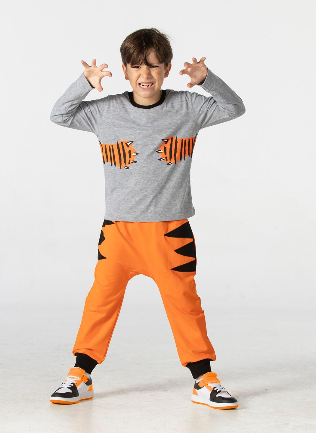 Tiger Paws Turuncu Pantolon+T-shirt Takım