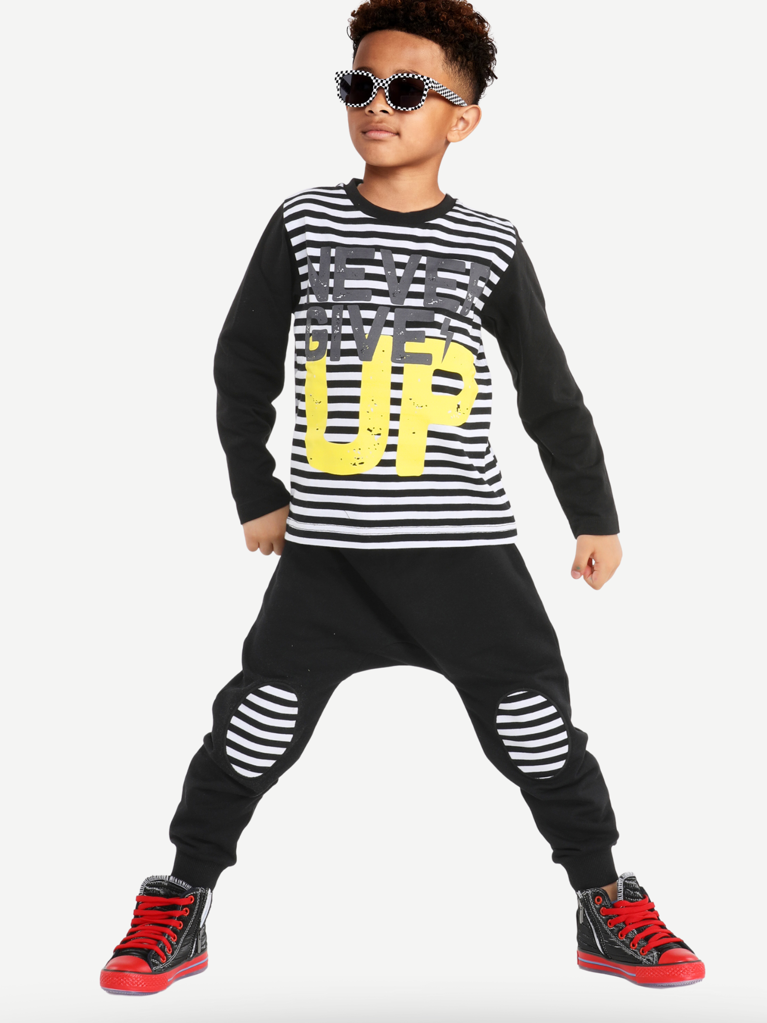 Up Çizgili Erkek Çocuk Pantolon + T-shirt Takım