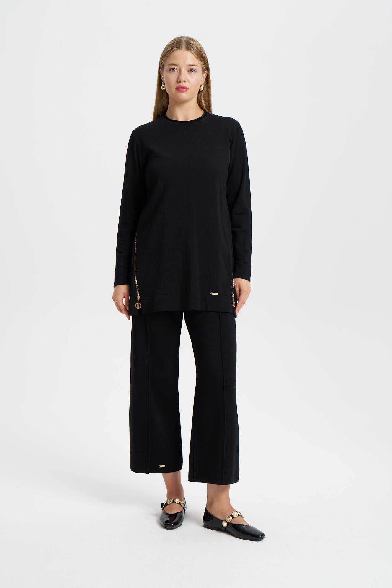 3101 YANLARI FERMUARLI TUNİK