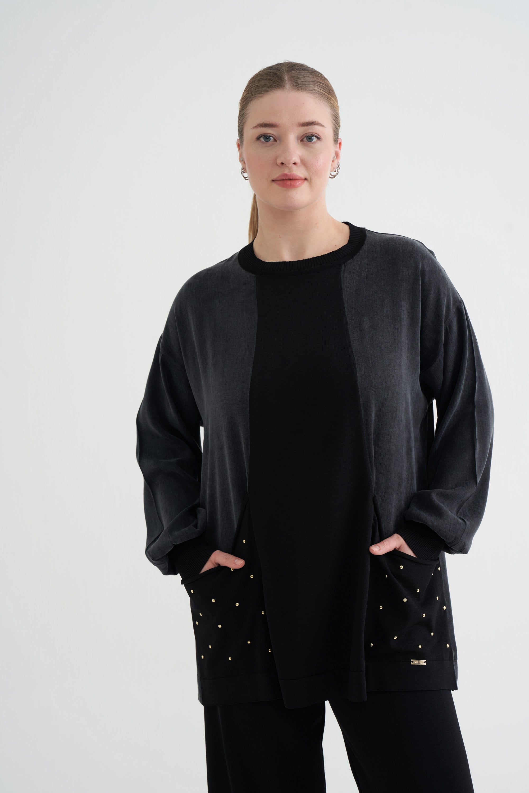 3129 CEPLERİ DROPLU TUNİK