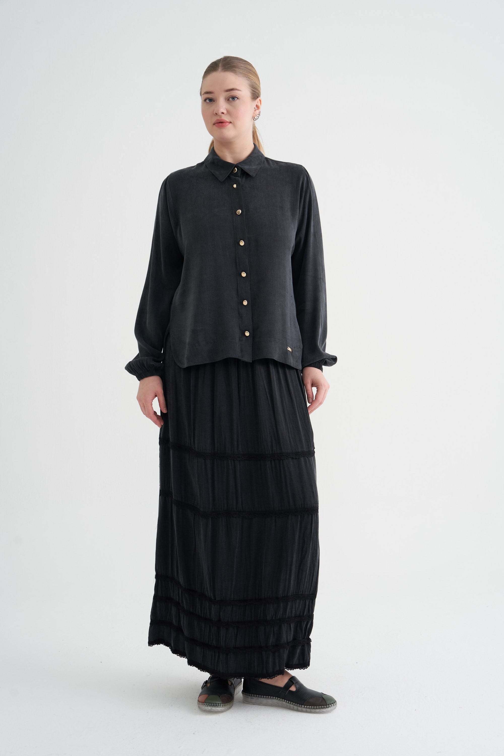 3134 KATLI DANTEL ŞERİTLİ ETEK