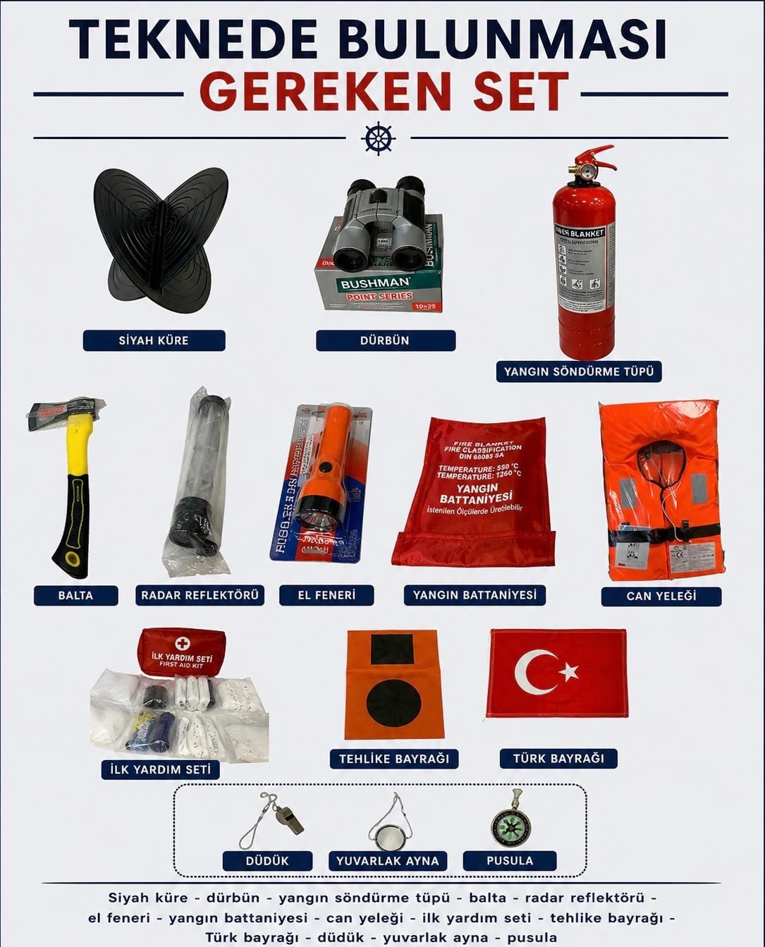 Teknede Bulunması Gereken Set