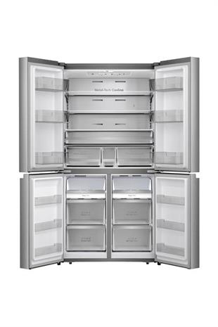 HISENSE RQ758N4SBSE 609 LT. 4 KAPILI GARDIROP TİPİ NO FROST İNOX BUZDOLABI
